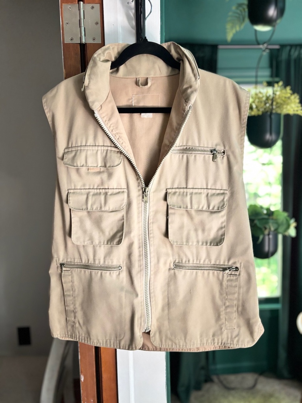 Vintage Banana Republic Multi Pocket Safari Utility Gorpcore Vest Khaki Tan